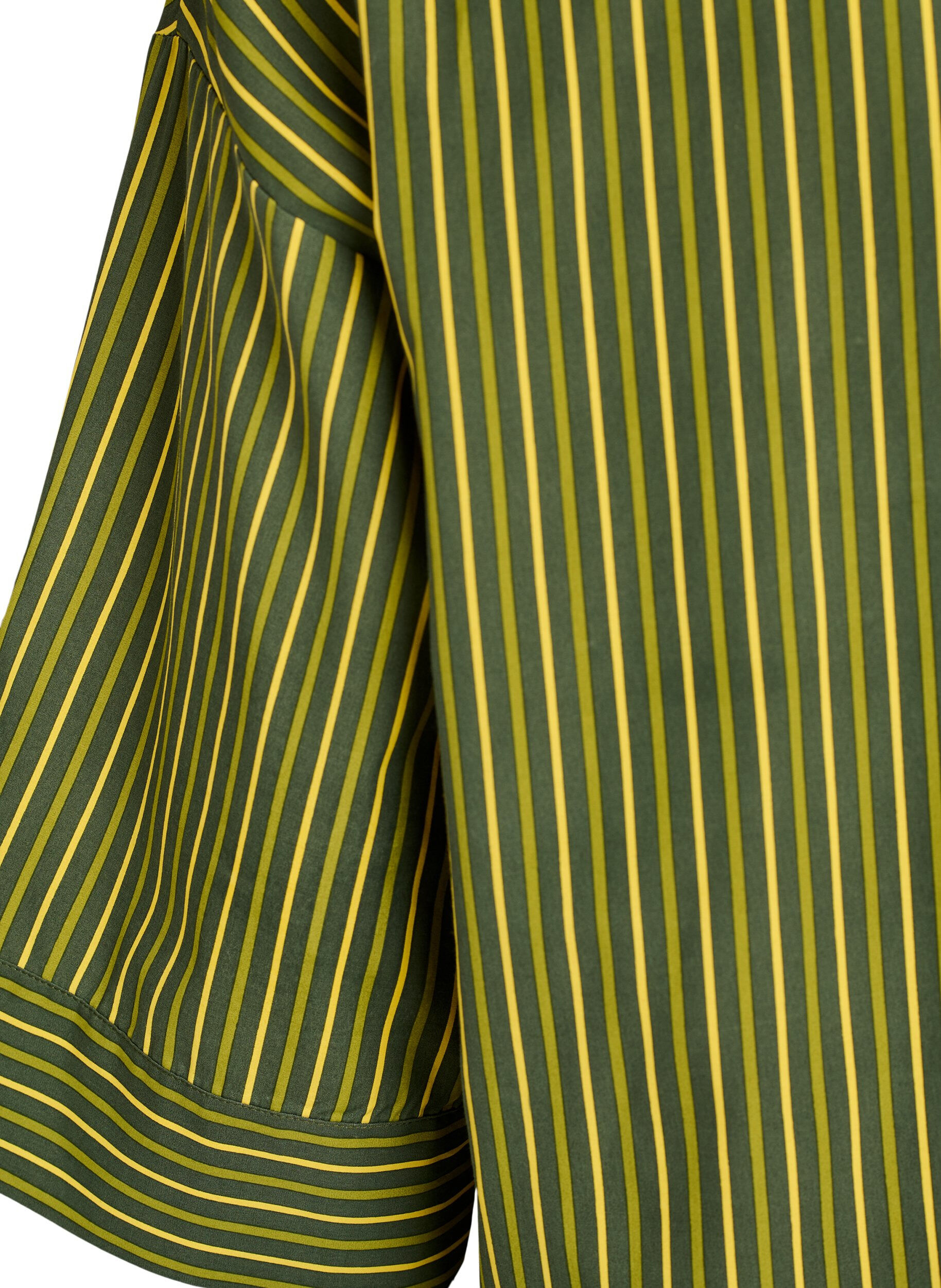 ZizziLosse gestreepte shirt met 3/4 mouwen, Groen, Packshot image number 3