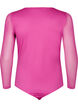 Bodystocking met kant en mesh, Fuchsia Red, Packshot image number 1