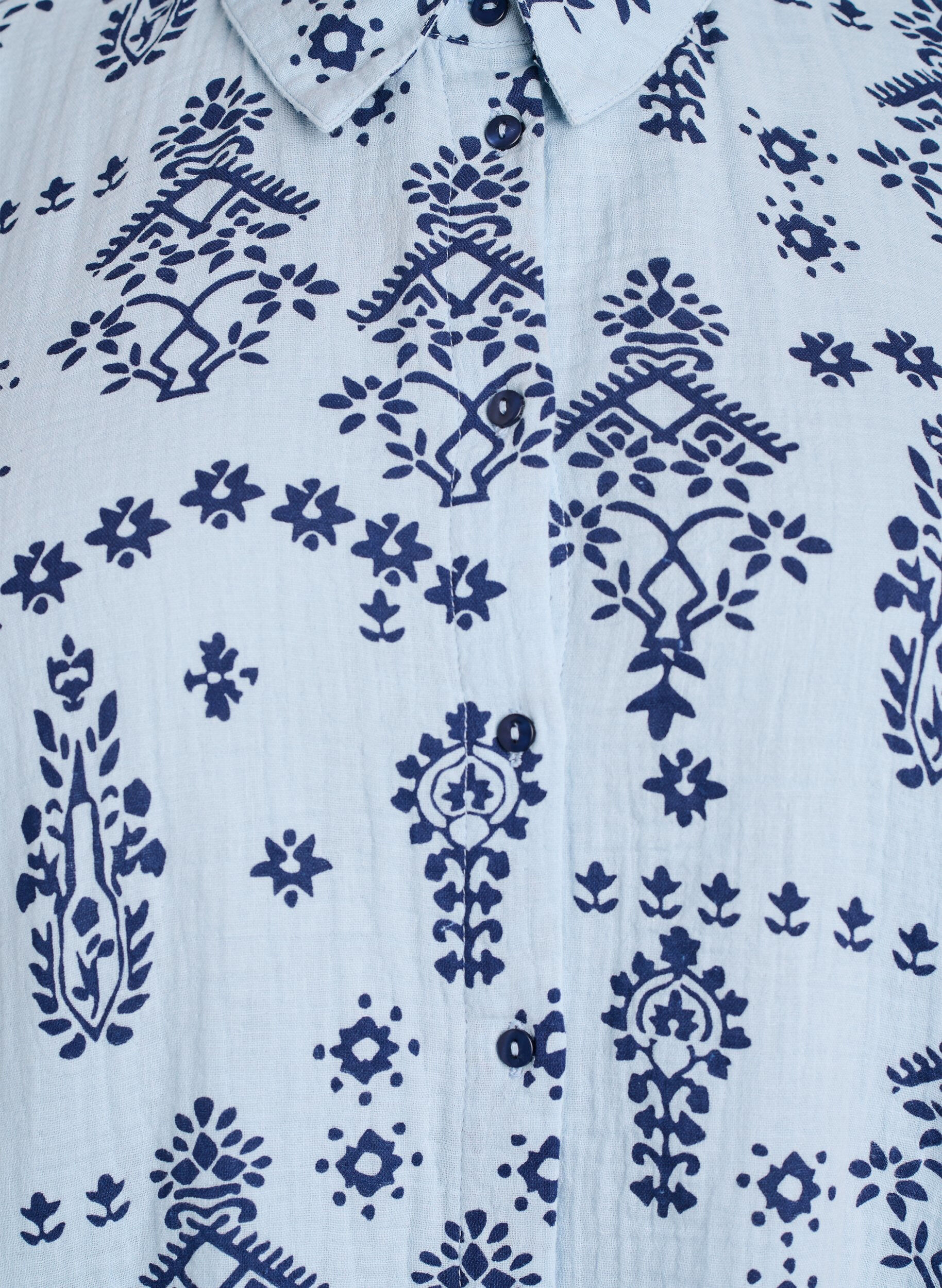 Zizzi Shirtblouse met 3/4 mouwen, Blauw, Packshot image number 2