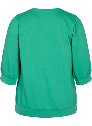 Sweatshirt met ronde hals en 3/4 mouwen, Mint, Packshot image number 1
