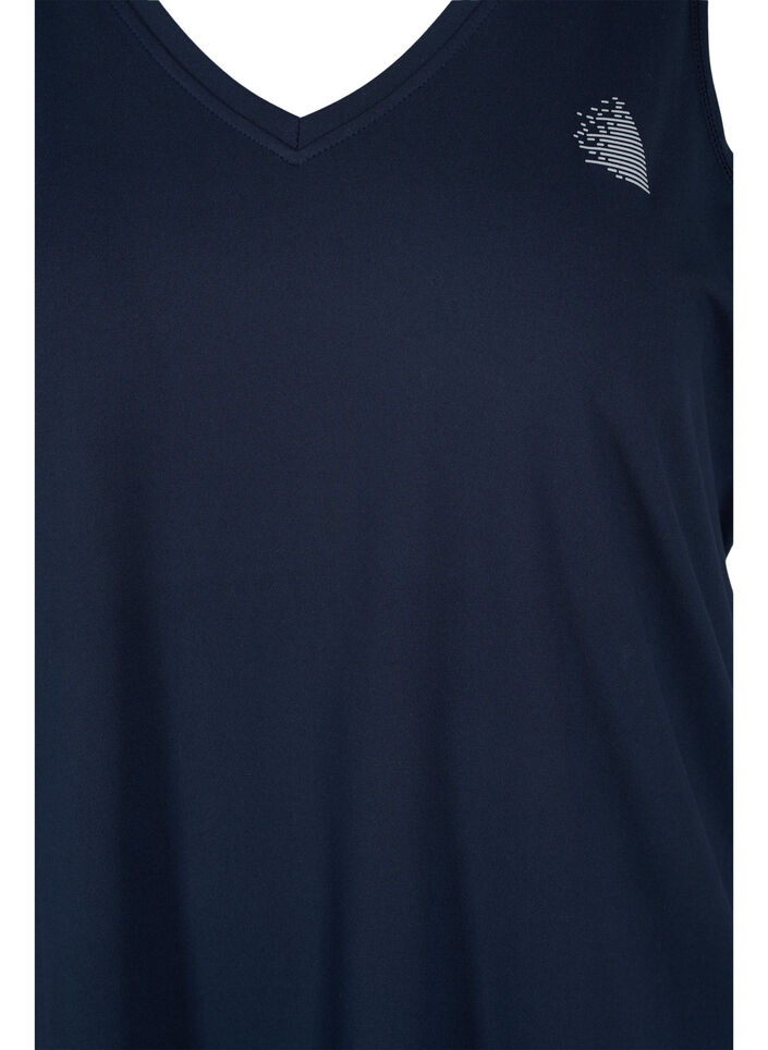 Sporttop met v-hals, Blauw, Packshot image number 2