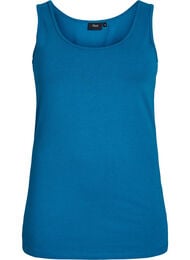 Solide kleur basis top in katoen, Blauw