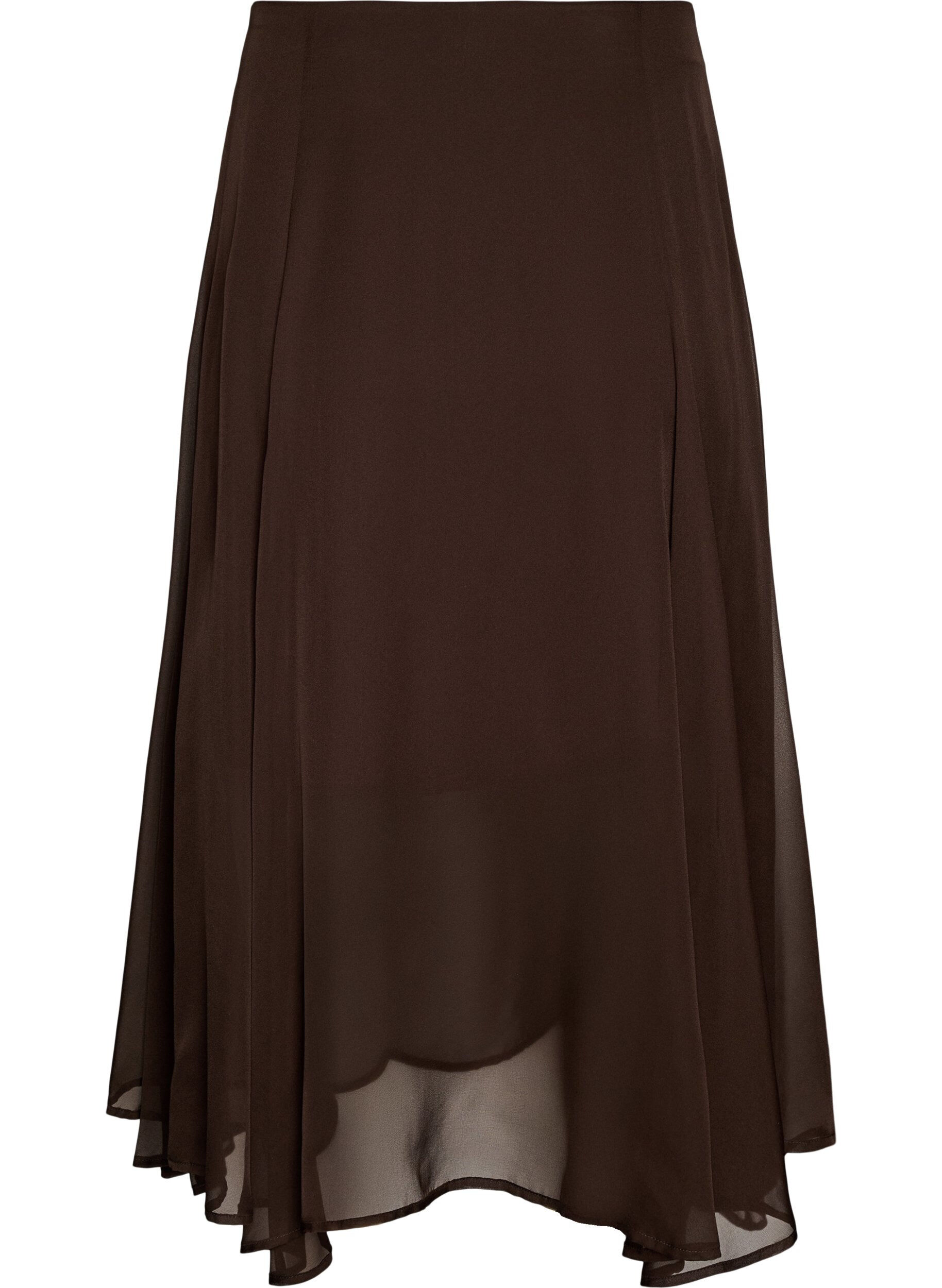 ZizziA-lijn midirok, Bruin, Packshot image number 0