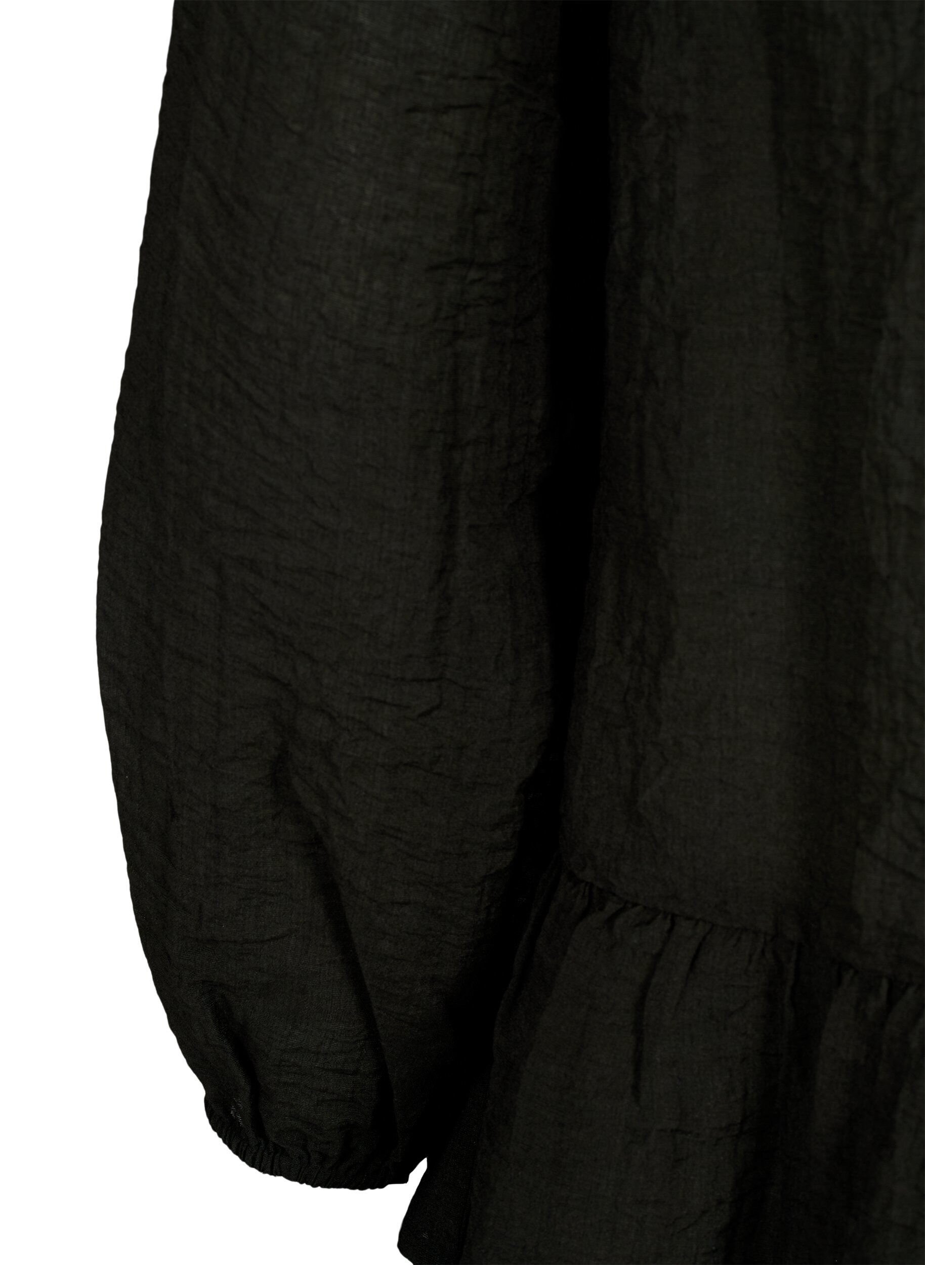 Zizzi Viscose blouse met peplum, Zwart, Packshot image number 3