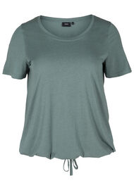 T-shirt met korte mouwen en verstelbare onderkant, Balsam Green