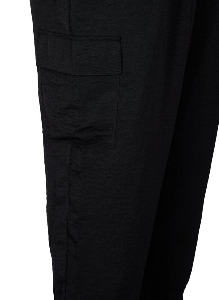 Broek met cargozakken, Black, Packshot image number 3