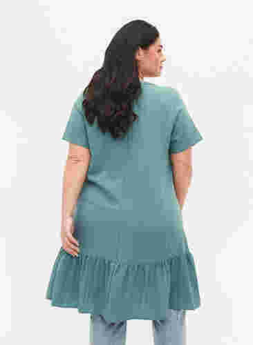 Viscose jurk met korte mouwen en v-hals, Sea Pine, Model image number 1