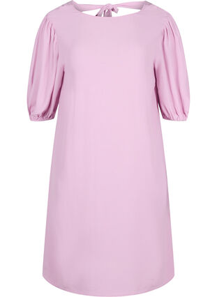 Viscose jurk met rugdetail, Mauve Mist, Packshot image number 0