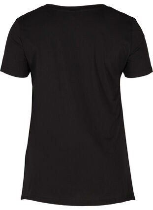 Katoenen t-shirt met korte mouwen en a-lijn, Black GLAMOROUS, Packshot image number 1