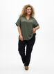 Luchtige blouse met korte mouwen, Groen, Model image number 1
