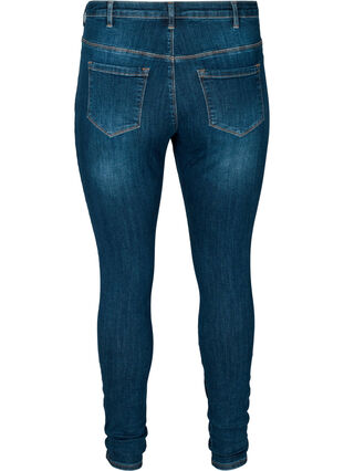 Super slim fit Amy jeans met hoge taille, Dark Blue, Packshot image number 1
