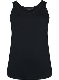 Effen gekleurd basic top in katoen, Black, Packshot