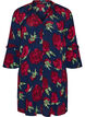 Bloemenjurk in viscose met ruches, Blauw, Packshot image number 0