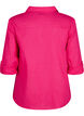 Overhemdblouse met knoopsluiting van katoen-linnenmix, Bright Rose, Packshot image number 1