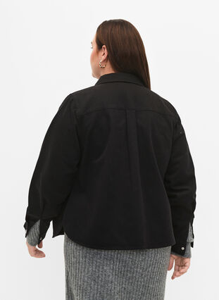 Canvas jas met knopen, Black, Model image number 1
