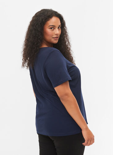 T-shirt met korte mouwen en opdruk, Navy Blazer BG, Model image number 1