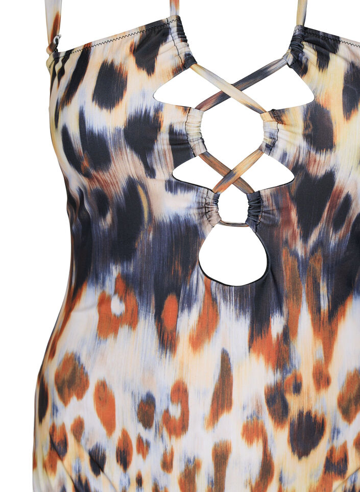Badpak met print en afneembare bandjes, Abstract Leopard, Packshot image number 2