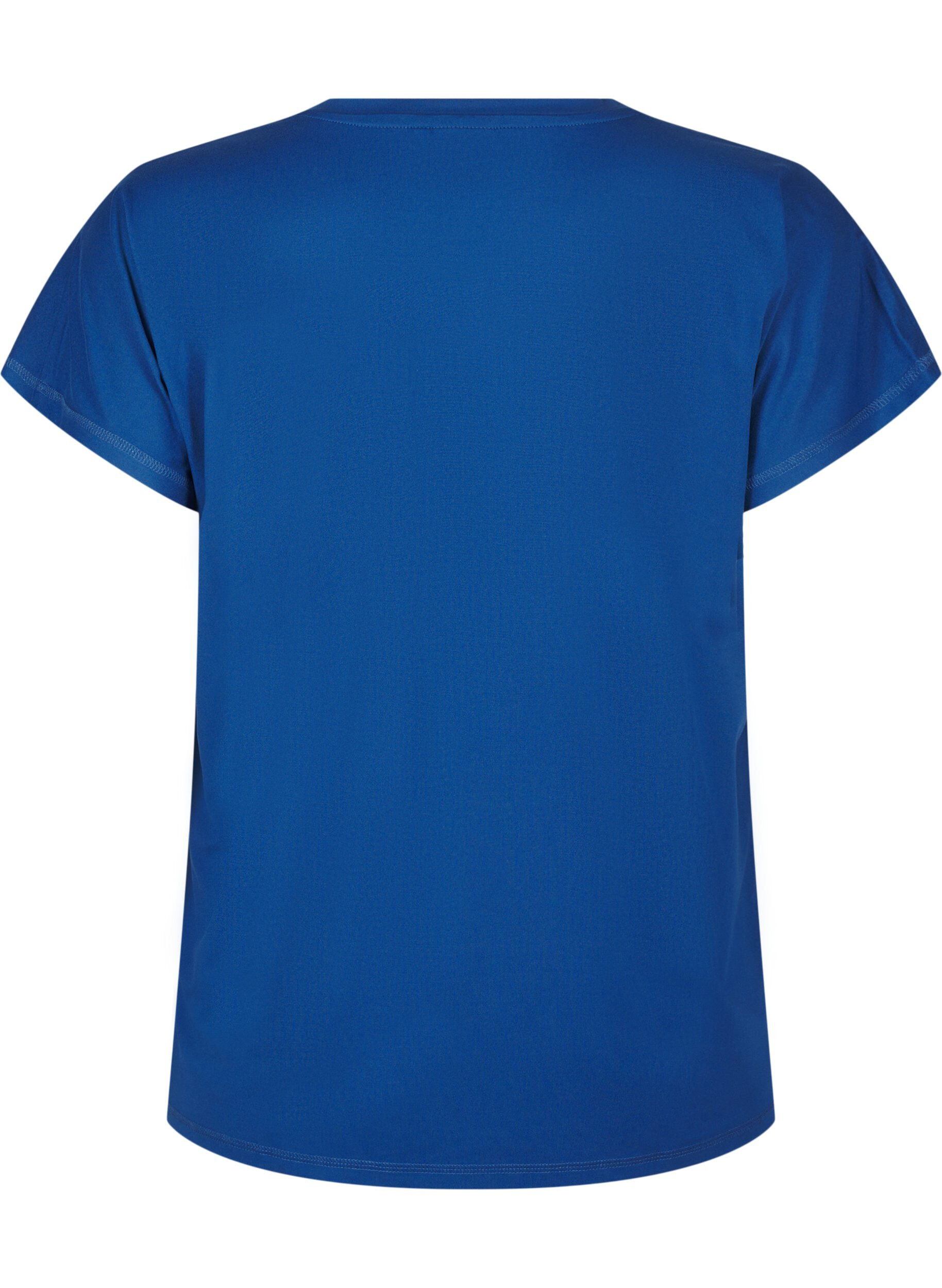 Zizzi Effen gekleurd T-shirt voor sporten, Blauw, Packshot image number 1