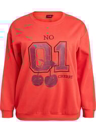 Sweatshirt met motief aan de voorkant, Rood