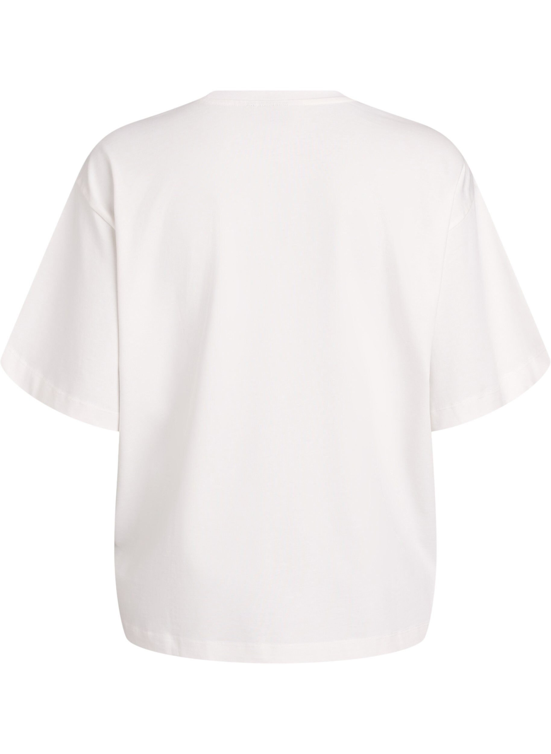 Zizzi Oversized T-shirt met halflange mouwen, Wit, Packshot image number 1