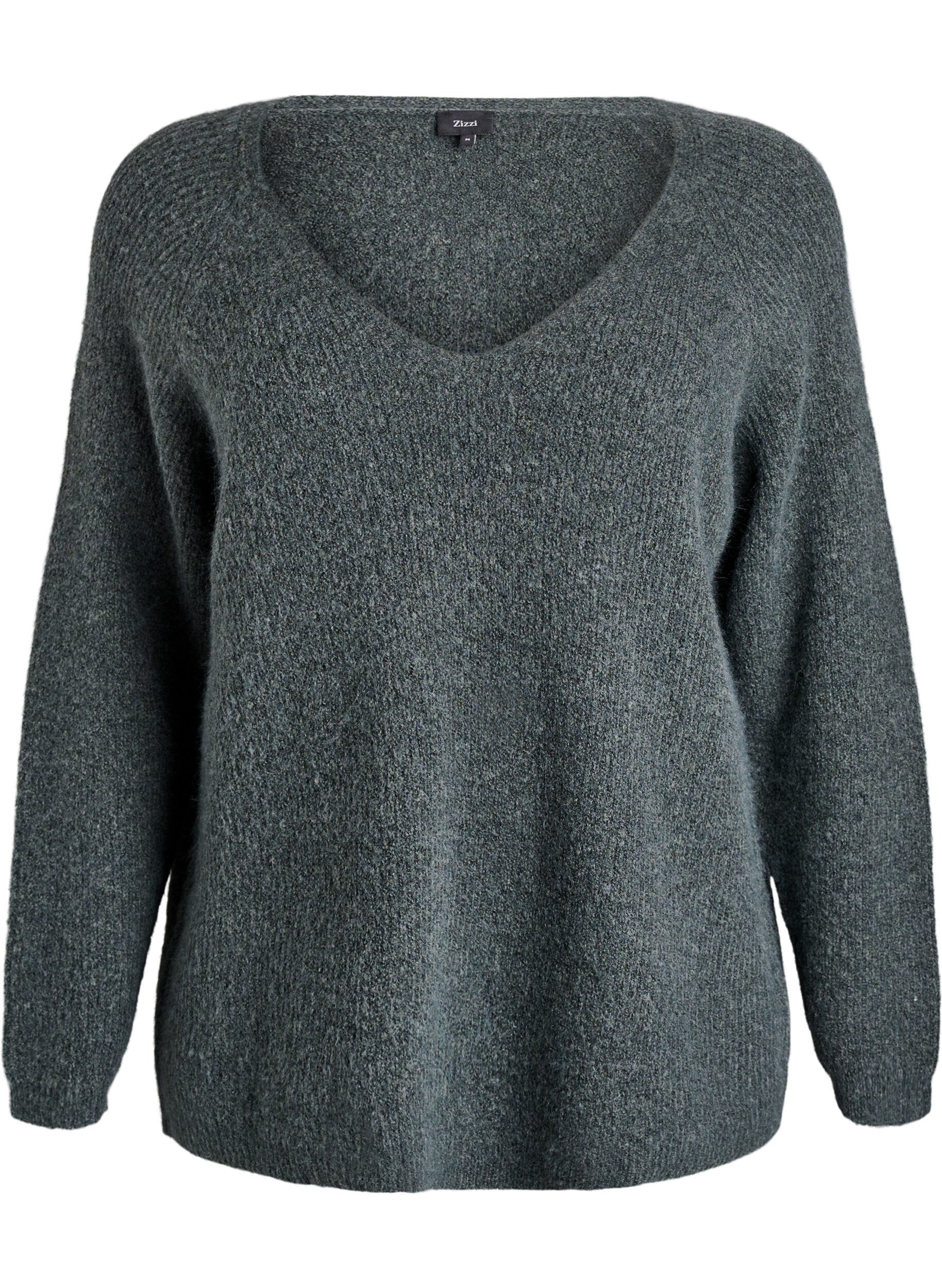 Gebreide blouse met V-hals en raglanmouwen