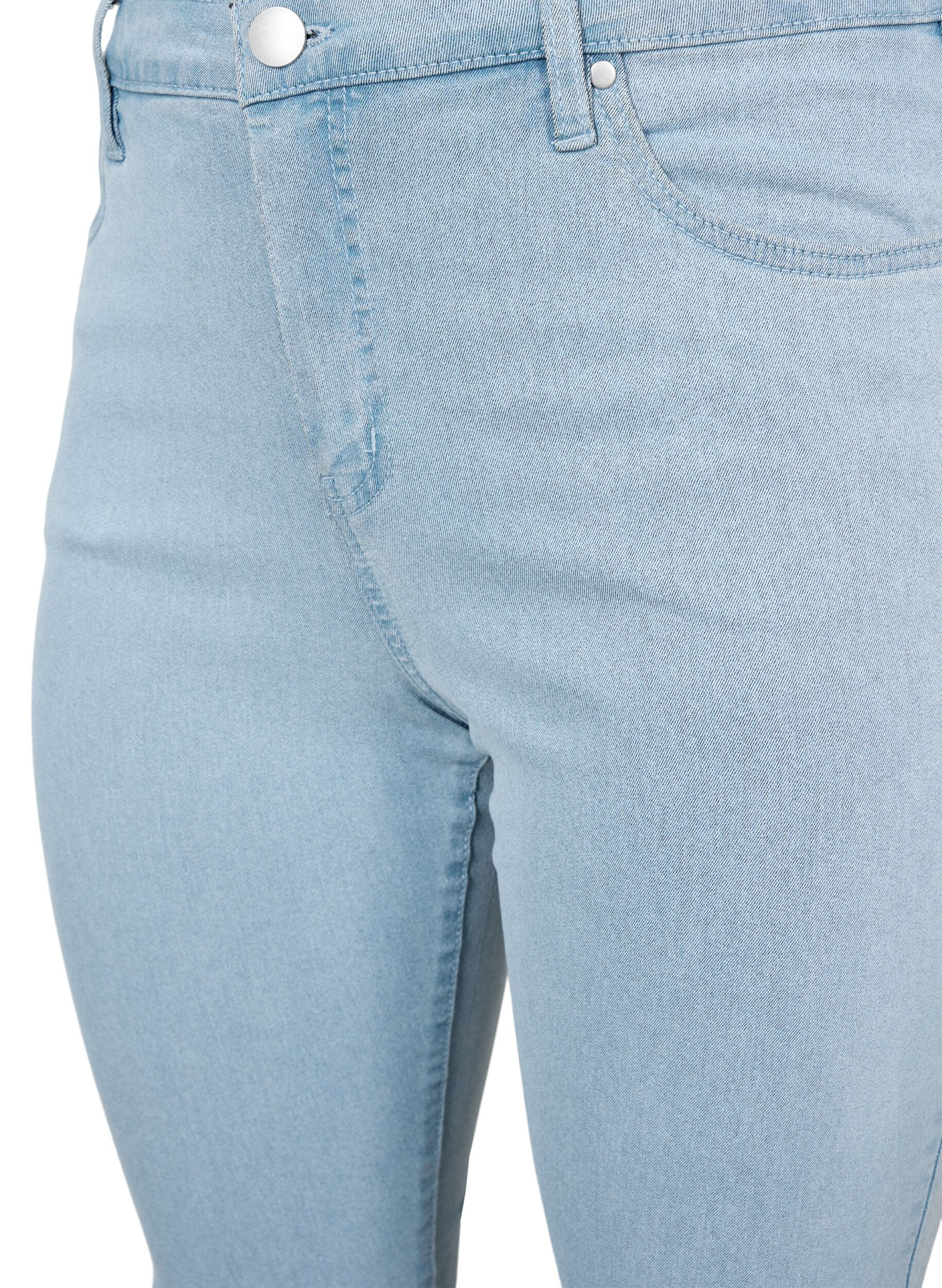 Zizzi super slim fit Amy jeans met hoge taille, Blauw, Packshot image number 3
