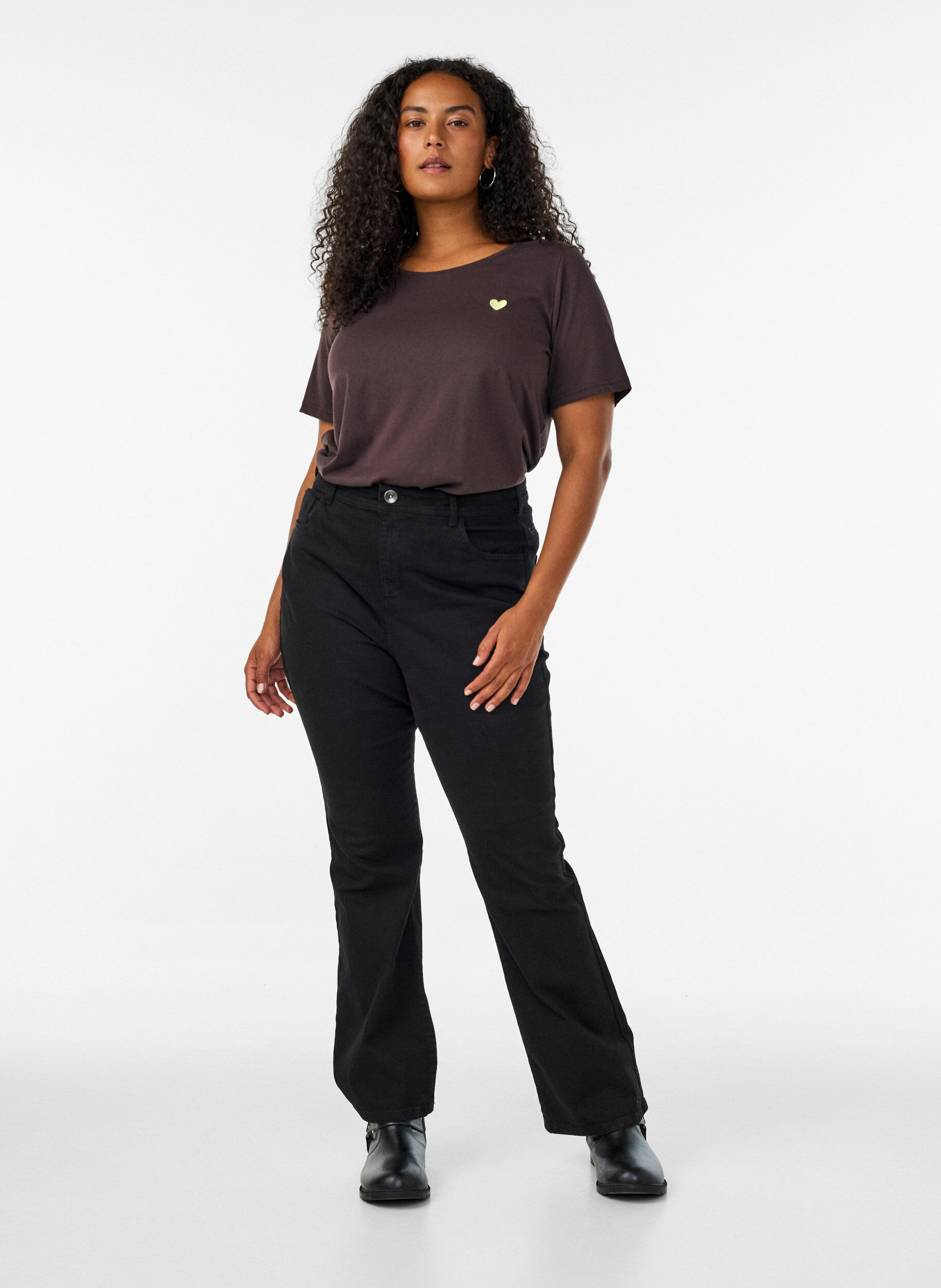 ZizziT-shirt met print, Bruin, Model image number 1