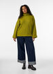 Gebreide top met col, Groen, Model image number 1