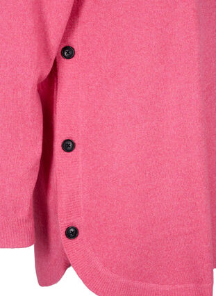 Gemêleerde gebreide blouse met knopen, Hot Pink White Mel., Packshot image number 3