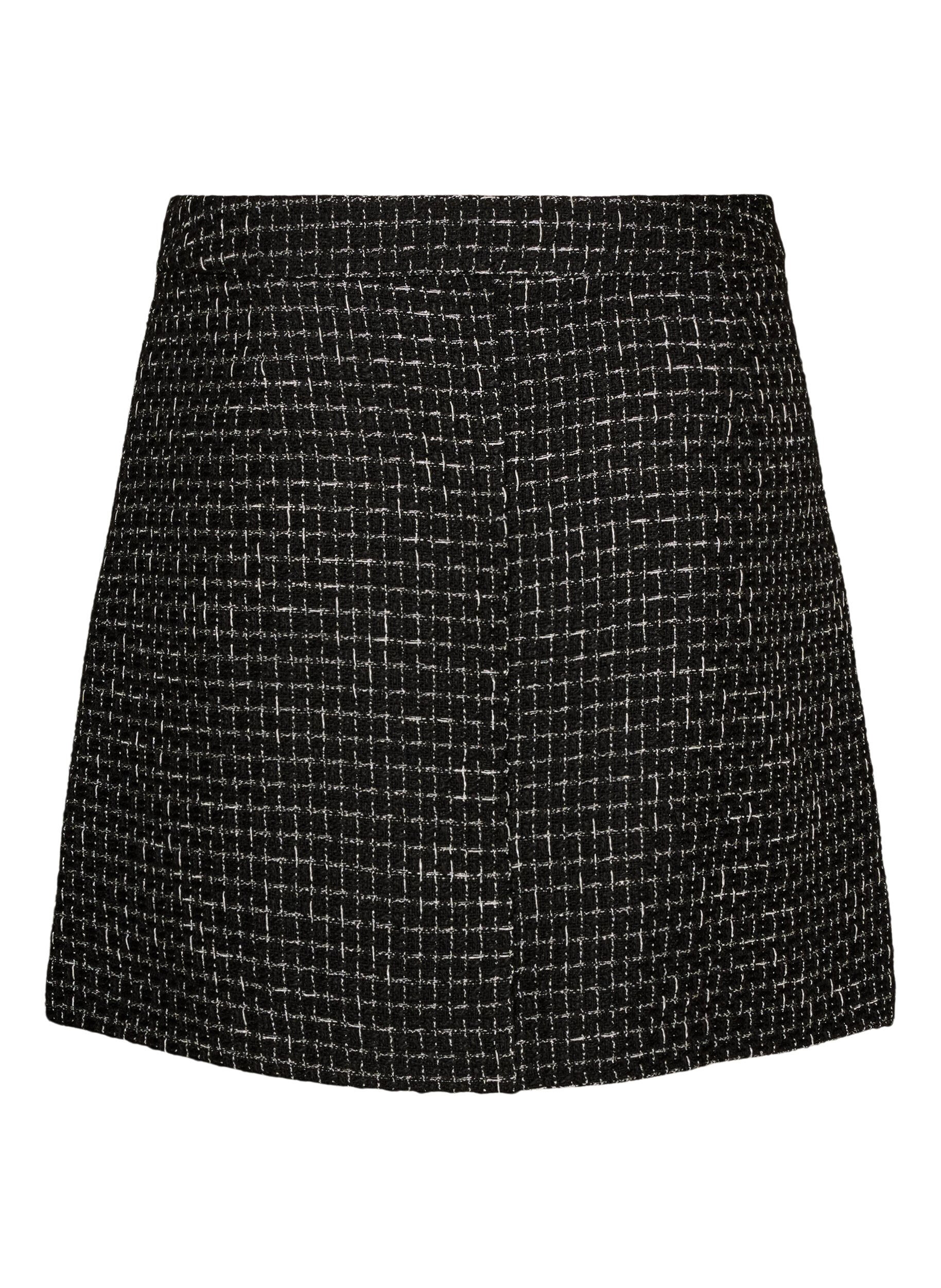 ZizziKorte boucl&eacute; rok, Zwart, Packshot image number 1