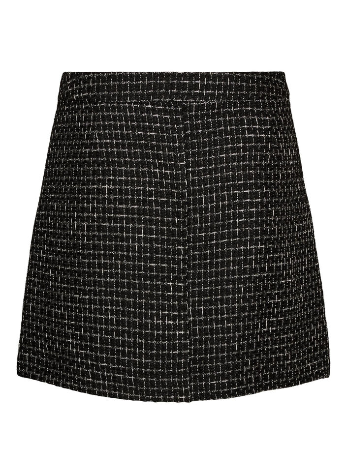 Korte boucl&eacute; rok, Zwart, Packshot image number 1