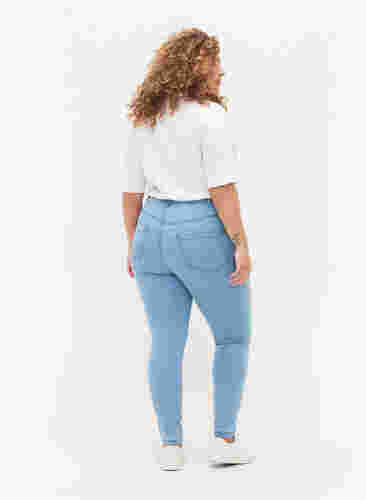 Super slim Amy jeans met hoge taille, Ex Lt Blue, Model image number 1