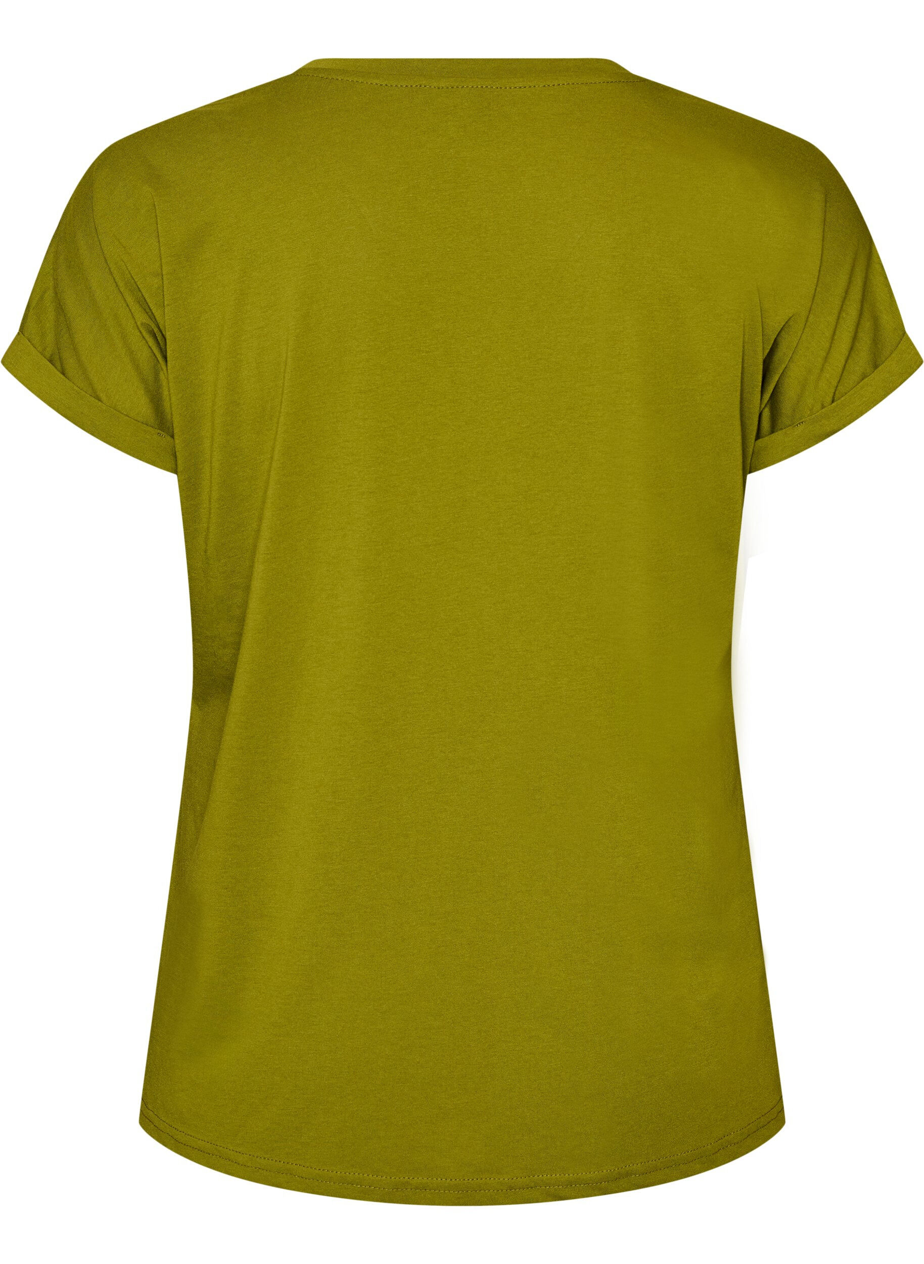 ZizziT-shirt met korte mouwen van katoenmix, Groen, Packshot image number 1