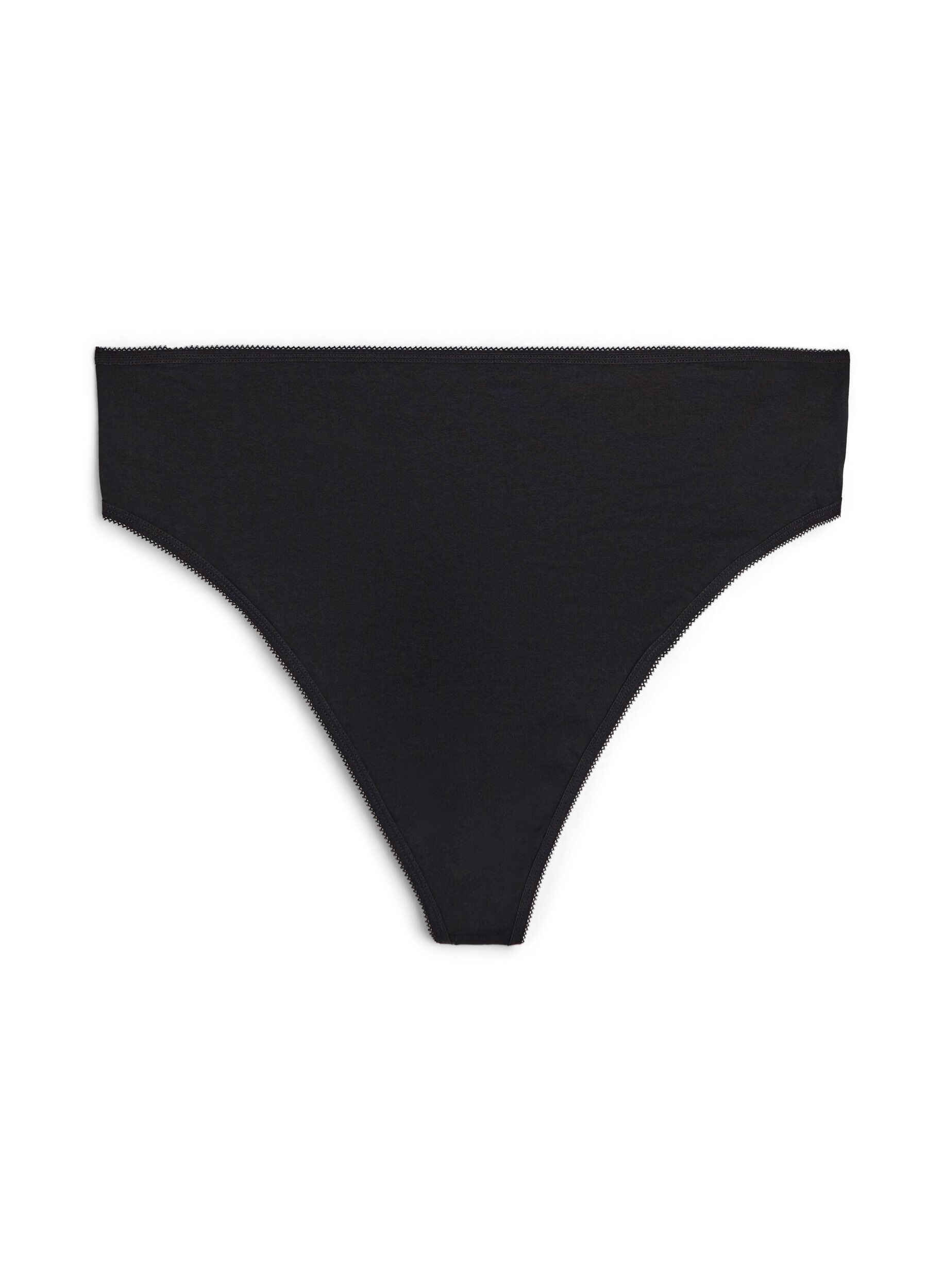 Zizzi7-pack katoenen string, Zwart, Packshot image number 2