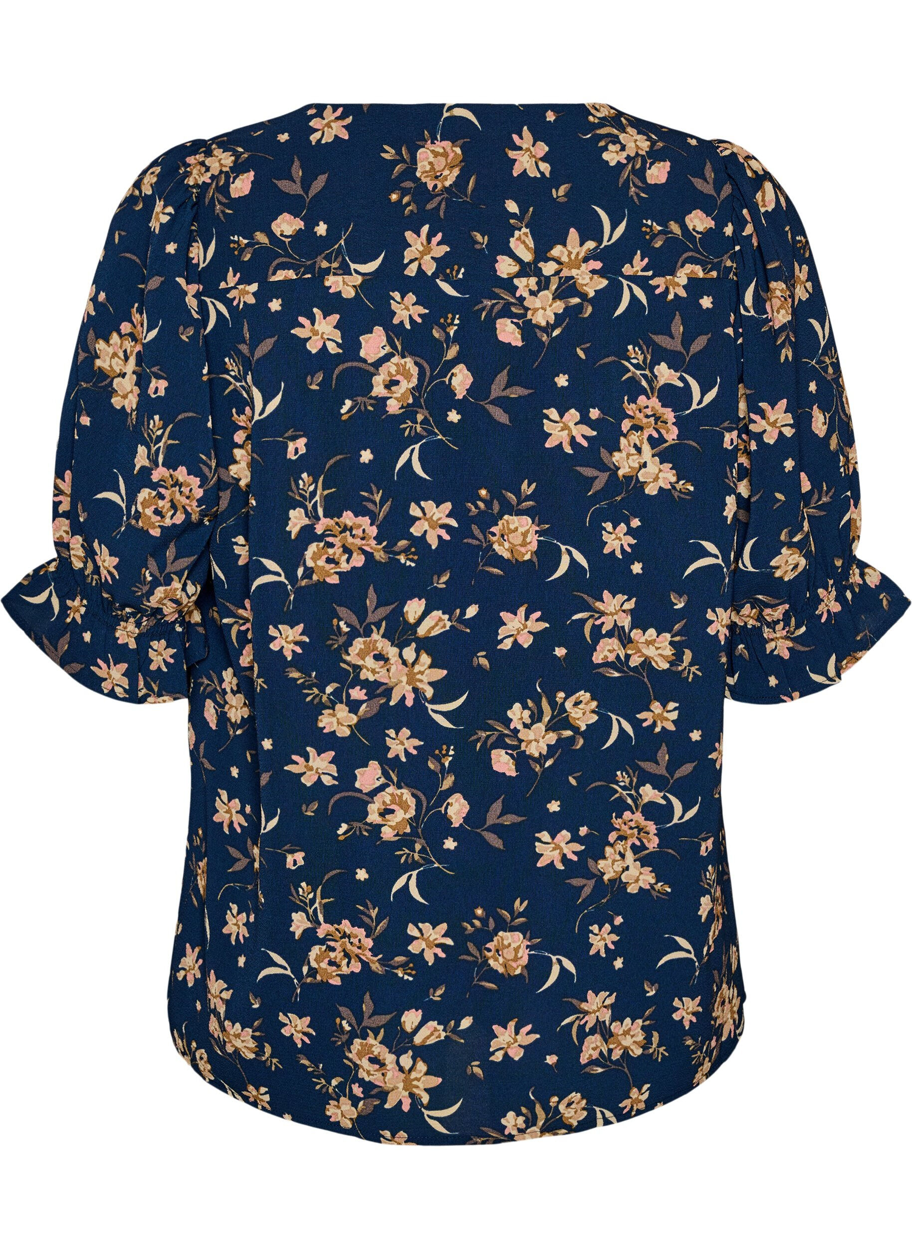 ZizziShirtblouse met 1/2 mouwen, Blauw, Packshot image number 1