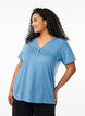 FLASH - T-shirt met knoopdetail, Blauw, Model image number 0