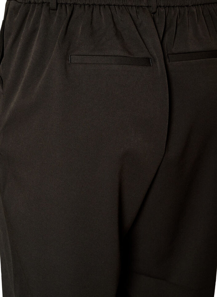 Hoogtailleerde pantalon met rechte pasvorm, Zwart, Packshot image number 3