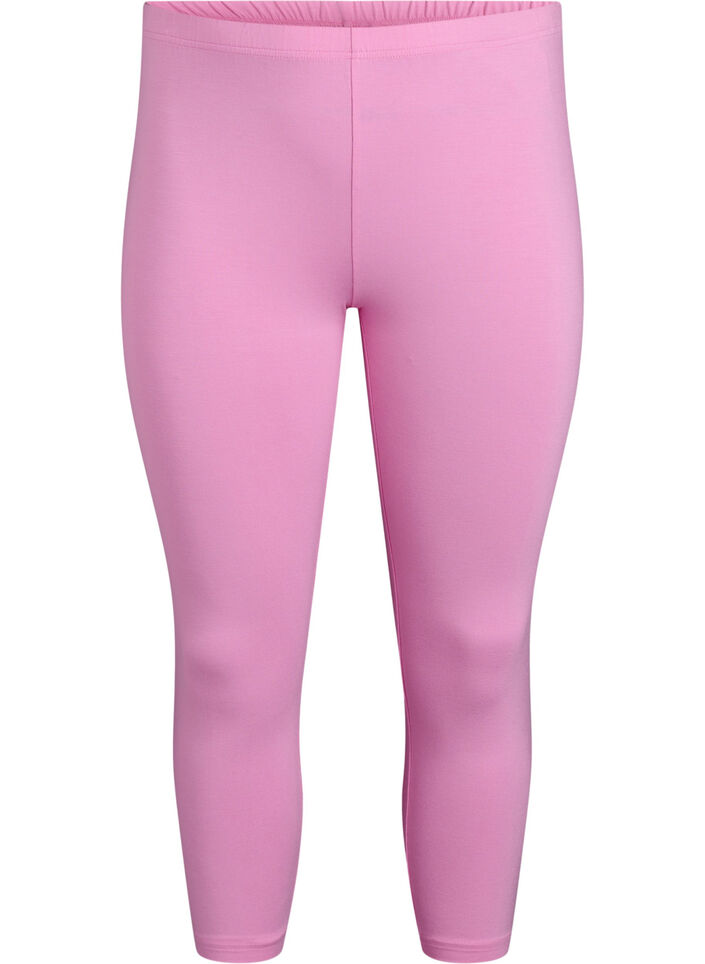 Basic 3/4 legging in viscose, Roze, Packshot image number 0