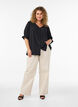 Shirtblouse met 1/2 mouwen, Zwart, Model image number 1