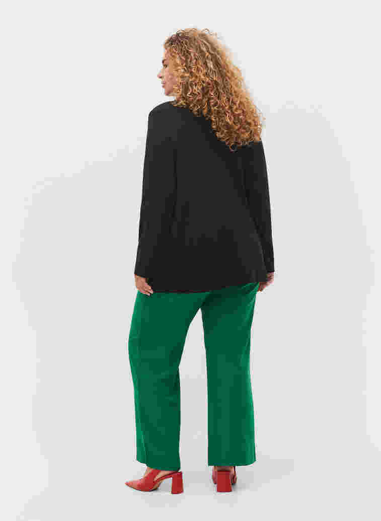 Flared broek met elastiek in de taille, Verdant Green, Model