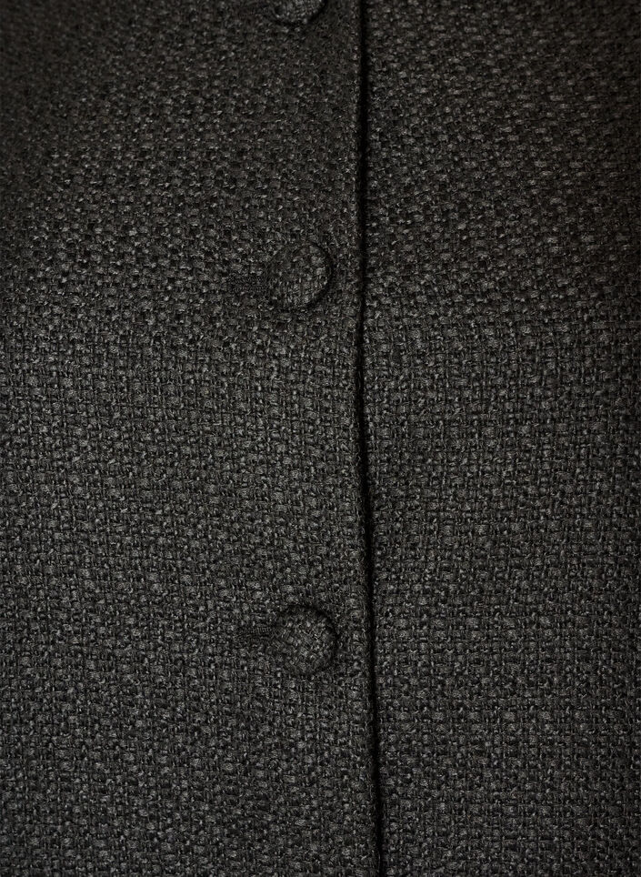 Boucl&eacute; jasje met ruchesdetails, Zwart, Packshot image number 2