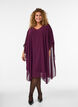 Korte chiffon jurk met V-hals, Paars, Model image number 0