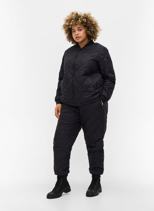 Gewatteerde 2-in-1 jumpsuit met zakken, Black, Model image number 3
