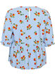 Katoenen blouse met tomatenprint en peplum, Blauw, Packshot image number 1