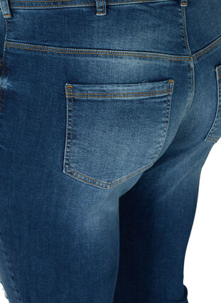 Extra slim fit Sanna jeans met normale taille, Dark blue denim, Packshot image number 3
