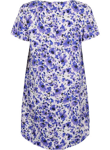 Bedrukte jurk met korte mouwen, Purple Small Flower, Packshot image number 1