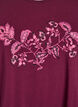 Nacht top in katoen met print aan de voorkant, Rood, Packshot image number 2