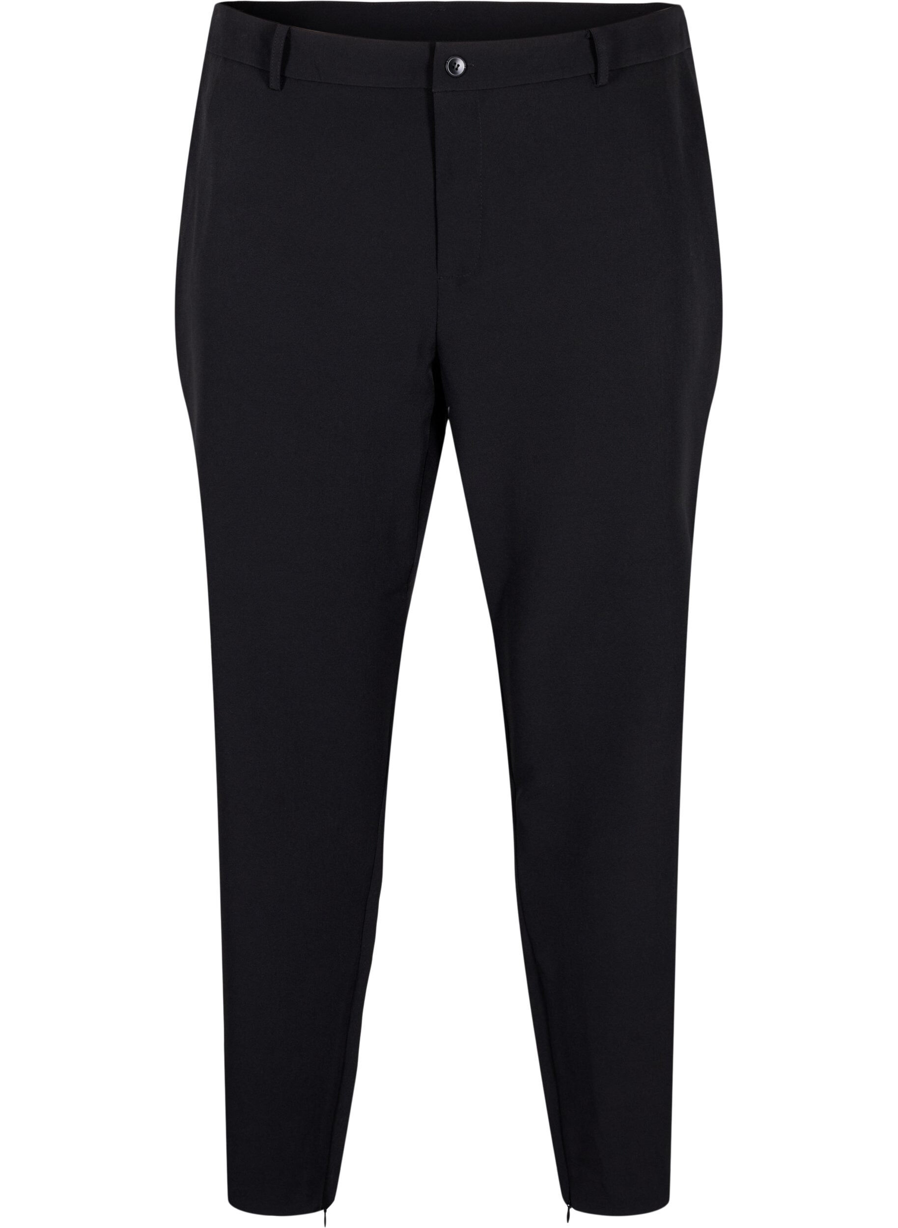 Zizzi Broek met rits bij de enkel, Black, Packshot image number 0
