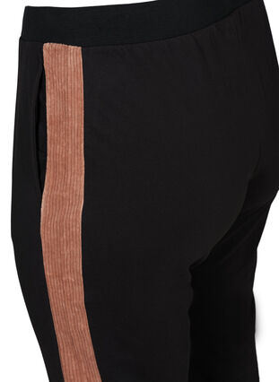 Sweatpants met velours, Black w. Burlwood, Packshot image number 3