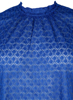 Blouse met lange mouwen en gedessineerde textuur, Deep Ultramarine, Packshot image number 2
